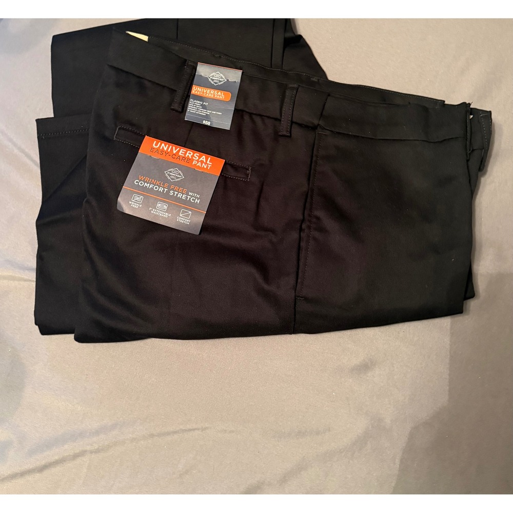 NWT St. Johns Bay Mens Universal Easy Care Pant Black Classic Fit 38x30 - Picture 2 of 3